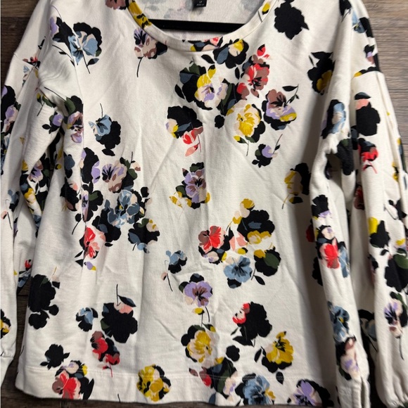 Ann Taylor Floral Blouse - Black, Yellow, Red, Blue - Picture 4 of 6